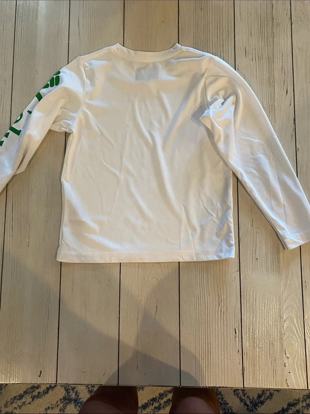 Columbia White Long Sleeve Tee with Green Logo